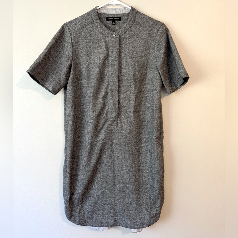 Banana Republic Sweater Dress Grey Short Sleeve Size 2